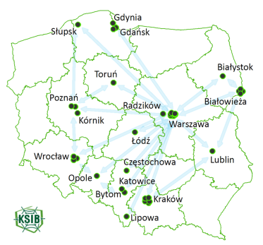 mapa KSIB